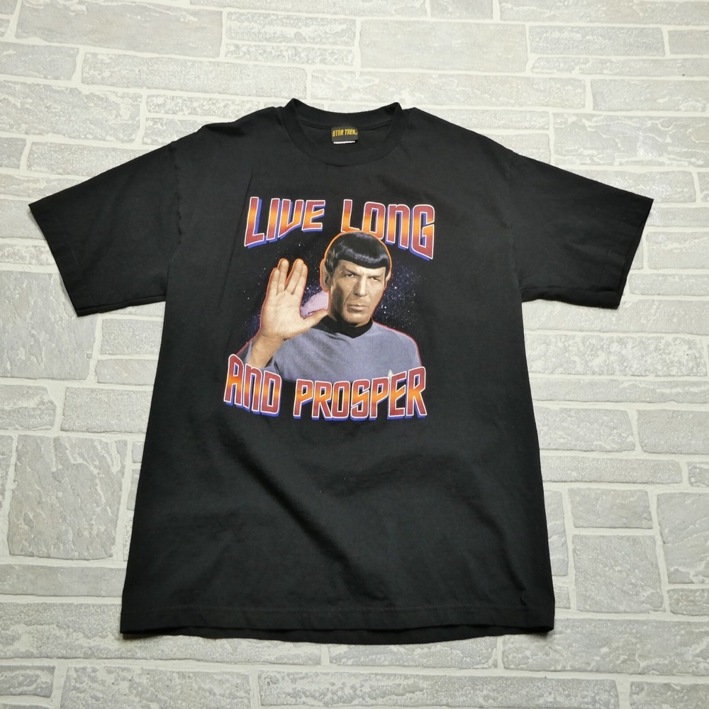 STAR TREK Spock Shirt Adult Size Large Live Long and Prosper Short Sleeve Mens